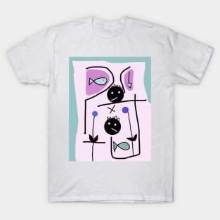 Kids Confused and X Stick Figure T-Shirt